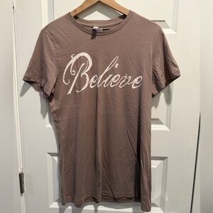Go Fish brand Believe Bible Verse Fitted T-Shirt, NEW!